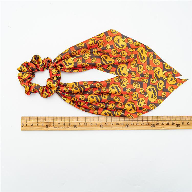 Wholesale of Autumn and Winter Halloween Ribbon Women's Fabric Hair Scrunchies